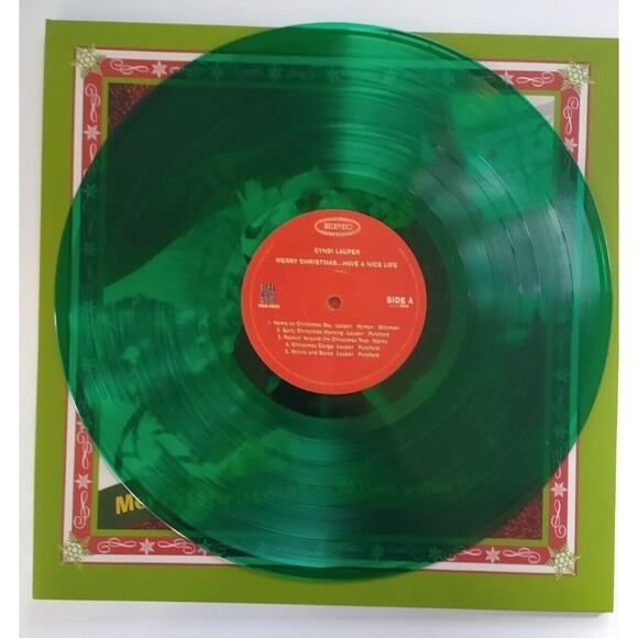 Cyndi Lauper Merry Christmas Have A Nice Life Vinyl LP Record Green Colored - Picture 2 of 7